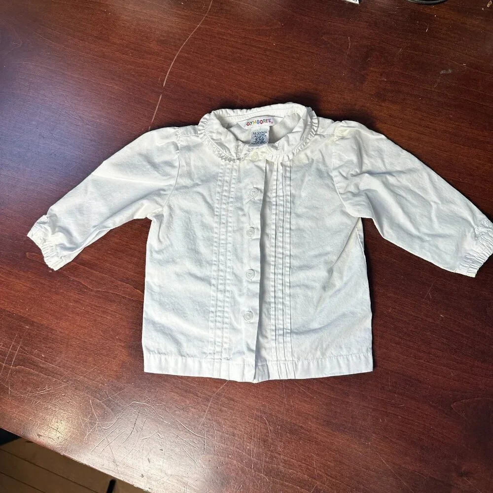 Vintage GYMBOREE Pintuck & Embroidery Cotton Long Sleeve Shirt Size 12-18 Months